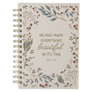 Ivory Floral Everything Beautiful Ecc. 3:11  Journal Wirebound