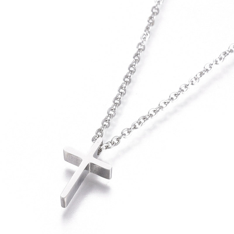 Kruisketting van roestvrij staal 45 cm