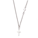 Cross stainless steel necklace 40cm silver-colored