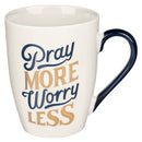 Pray More Worry Less Navy and Gold
