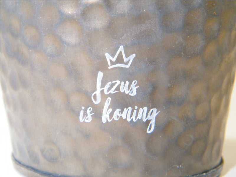 Jezus is koning grijs/goud