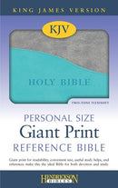 KJV Personal Size Giant Print Reference Bible-Turquoise/Gray Flexisoft