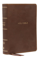 NKJV Compact Single-Column Reference Bible (Comfort Print)-Mahogany Leathersoft 