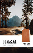 The Message Thinline Bible-Sunrise British Tan LeatherLike