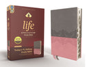 NIV Life Application Study Bible (Third Edition)-Gray/Pink Leathersoft Indexed
