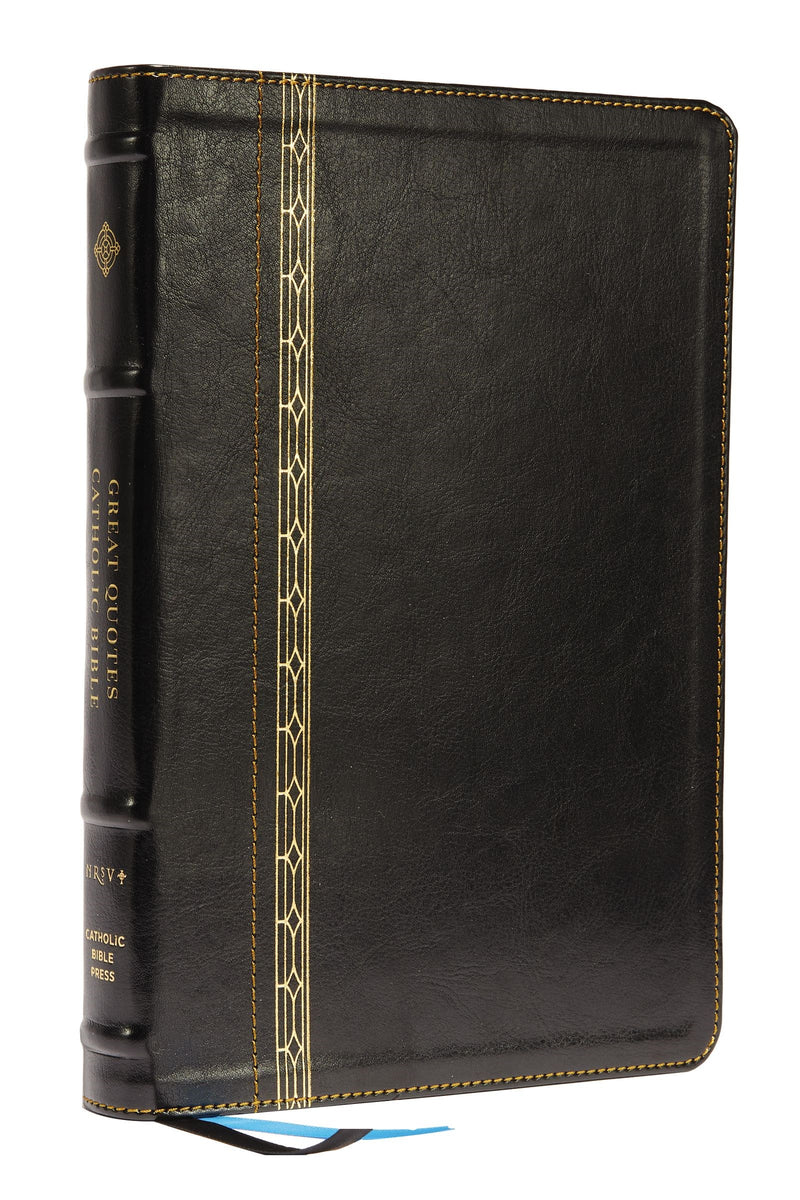 NRSV Great Quotes Catholic Bible (Comfort Print)-Black Leathersoft