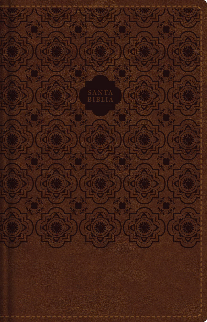 Span-RVR 1960 Large Print Compact Bible (Santa Biblia Letra Grande/Tamano Compacto)-Brown Leathersoft Indexed