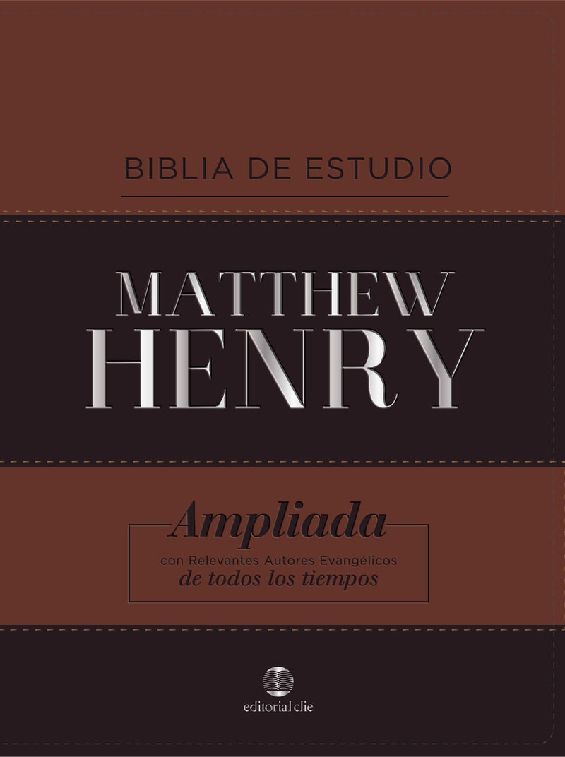 Span-RVR 1960 Matthew Henry Study Bible (Biblia De Estudio Matthew Henry)-Brown/Black  Leathersoft